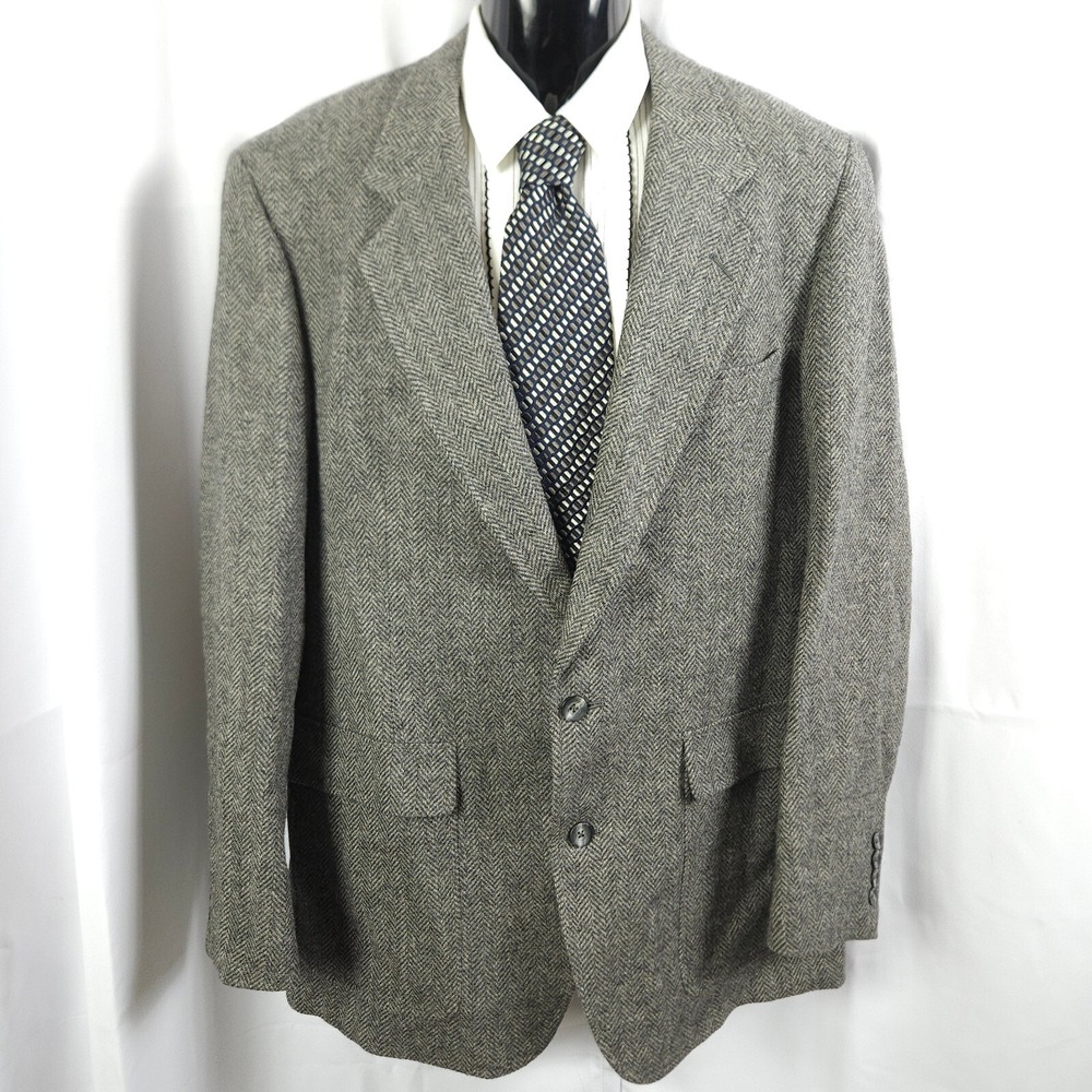 Hart Schaffner Marx Gray 100%‎ Wool Blazer Men's Approx 44R
